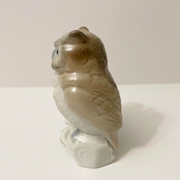 Vintage Porcelain Otagiri Japan Owls Sitting On A Tree Branch Figurine Chipped - Picture 3 of 16